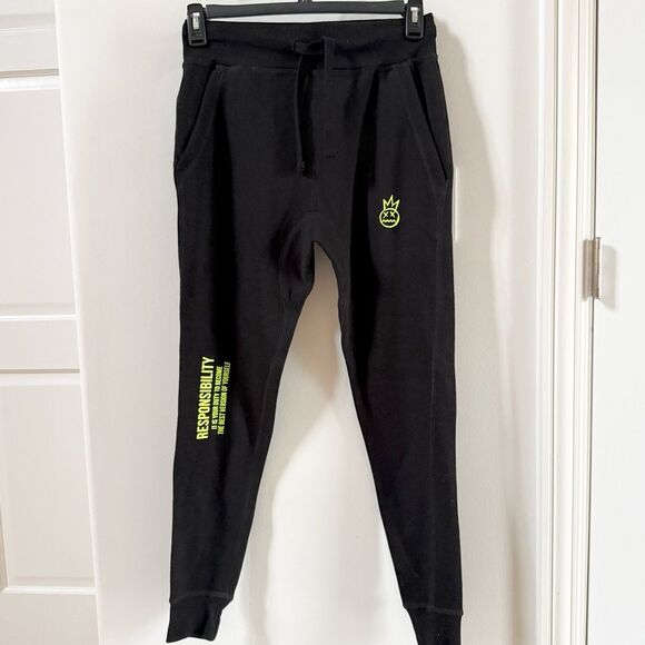 Miruko Graphic Print Black Drawstring Joggers Sweatpants XS NWT - Picture 4 of 11